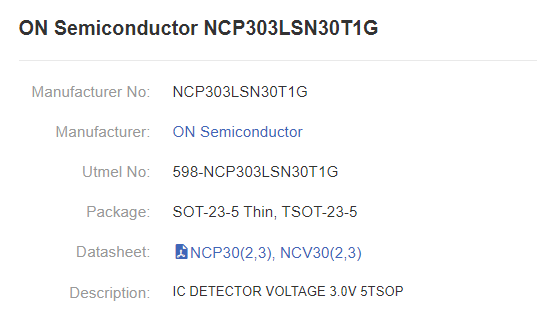 ON Semiconductor NCP303LSN30T1G
